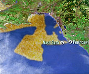 Map showing the Nash Bank 