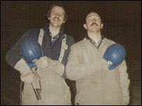 Bob Robinson and a shipbuilder friend