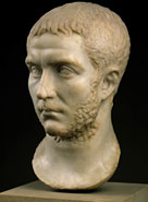 Gallienus is depicted as a serious young man, unaware of the problems to come