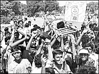 मंडल आयोग की सिफ़ारिशों के विरोध में रैली