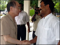 Yasushi Akashi and SP Tamilselvan