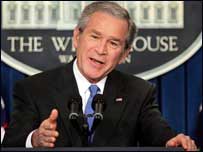 O presidente dos EUA, George W. Bush