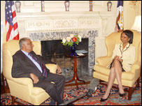 Kadirgamar with Condoleeza Rice