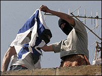 Colonos em assentamento judeu em Hebron