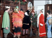 Performers in mummer's play