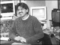 Manny Masih in the BBC Radio Gloucestershire studios