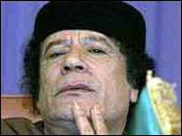 O lider líbio Muammar Gadadfi