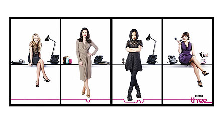 Personal Affairs. Left-right: Lucy (Laura Aikman), Nicole (Maimie McCoy), Sid (Ruth Negga) and Midge (Annabel Scholey) (image: BBC/2AM TV)