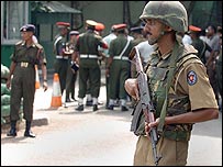 Guards at military headquarters