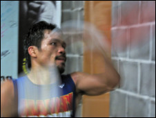 Manny Pacquiao in training