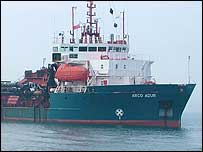 Dredger Arco Adur at work off the Norfolk coast