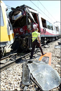 Metrô em Valencia após a colisão
