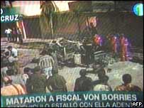 Local da explosão na Bolívia