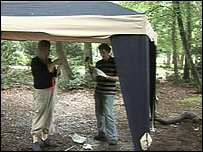 Camping in the heart of the forest