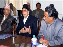 माधव नेपाल, गिरिजा प्रसाद कोइराला, प्रचंड