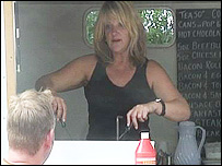 Tina in her Snackbar