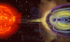 Artist's rendition of Earth's magnetosphere (credit: NASA)