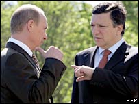 Vladimir Putin e José Manuel Durão Barroso
