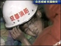 Çin'de bir afetzede