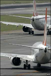 Aviões no aeroporto de Congonhas, em São Paulo
