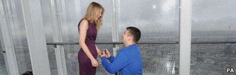 a marriage proposal at The Shard, PA