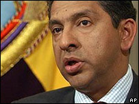 O presidente destituído do Equador, Lucio Gutiérrez