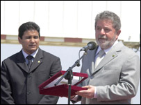 Lula e o prefeito de Santa Cruz de la Sierra
