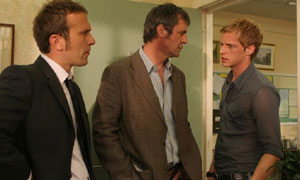 Waterloo Road: (L-R) Jack (Jason Merrells), Eddie (Neil Morrissey) and Matt (Chris Geere)