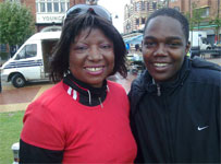 Andre Hackett with Rev. Dr Mercy Wood of Wood World Mission