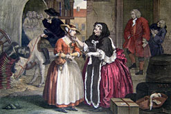 A Harlot's Progress Plate One: 'Arrives in London' Engraving by William Hogarth