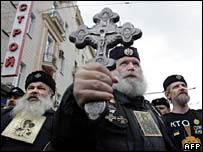Cristãos ortodoxos em Moscou