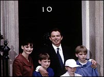 Tony Blair com a família