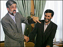 محمود احمدی نژاد و غلامعلی حداد عادل