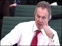 تونی بلر در کميته پارلمان بريتانيا