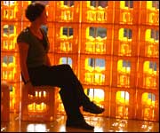 Woman sitting in Cratehouse, Castleford