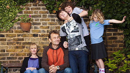  L-R: Mum (Claire Skinner), Dad (Hugh Dennis), Jake (Tyger Drew-Honey), Ben (Daniel Roche), Karen (Ramona Marquez)