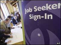 Feira de empregos na Califórnia. 