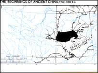 Bao quanh khung màu đen là phần đất nhà Hạ về sau chiếm được theo The Bamboo Annals