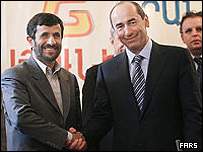محمود احمدی نژاد و روبرت کوچاریان رئیس جمهور ارمنستان