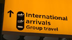 Airport arrivals sign