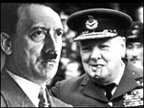 Hitler(L) with Churchill