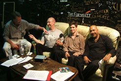 Martin Conway, Quentin Cooper, Hugo Spiers and Mehmet Husseyin recording in the Cavern Club, Liverpool.