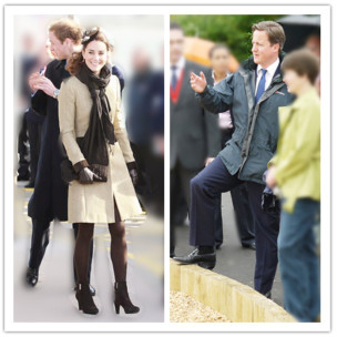 凯特王妃穿踝靴、卡梅伦首相穿乐福鞋出门