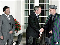 کرزی، بوش و مشرف در واشنگتن