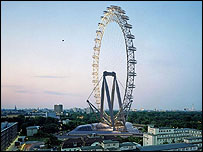 Projeção da Grande Roda de Berlim (Foto: Divulgação)