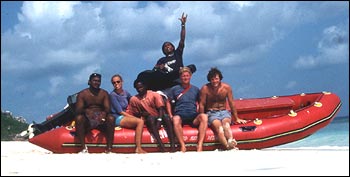 The human cast: Colin, Mareike, Regis, Jimmy, Micky and Stuart