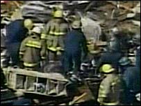 Cenas do local da explosão