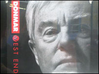 Sir Derek Jacobi on the poster for Twelfth Night