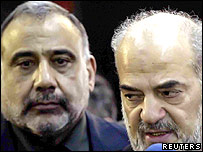 Adel Abdul Mahadi (esq.) e Ibrahim Al-Jaafari