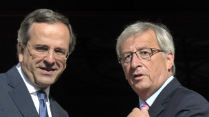 Jean Claude Juncker và Antonis Samaras